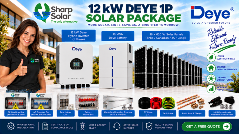 12-kW-Deye-1P-Package-features-a-12-kW-Deye-Hybrid-Inverter-16-kWh-Deye-Battery-and-16-×-620-W-solar-panels